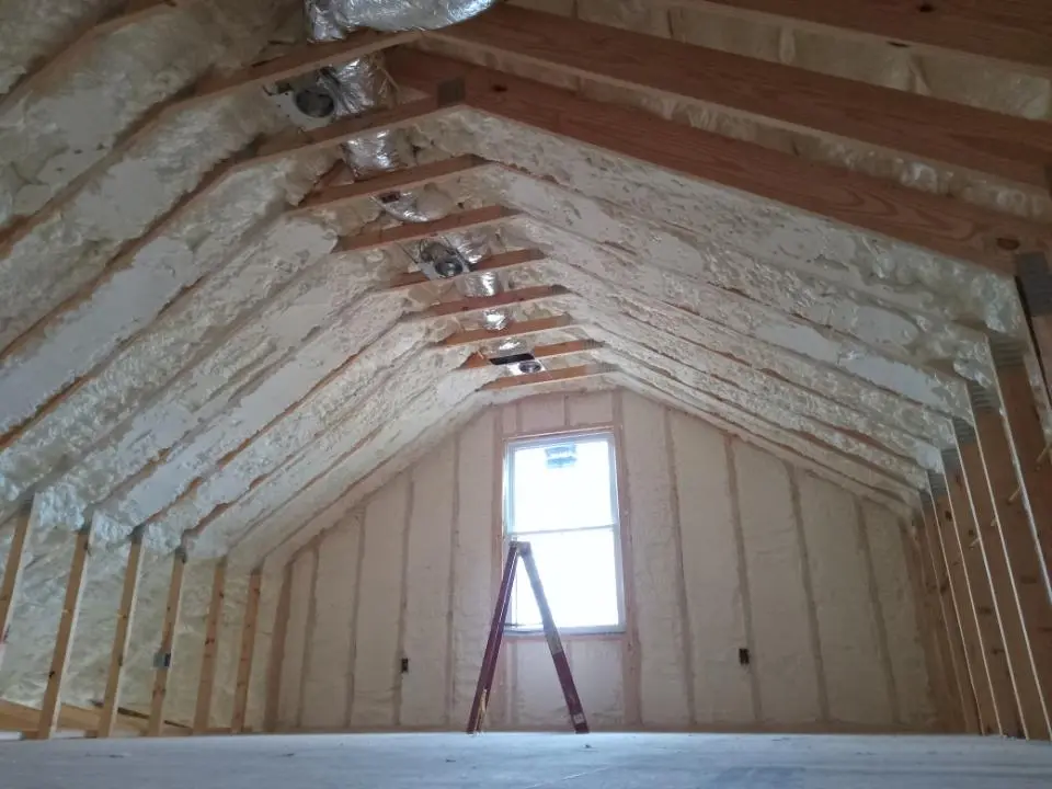 Spray foam roofing application for Crawl Space Insulation project in Rosaryville
